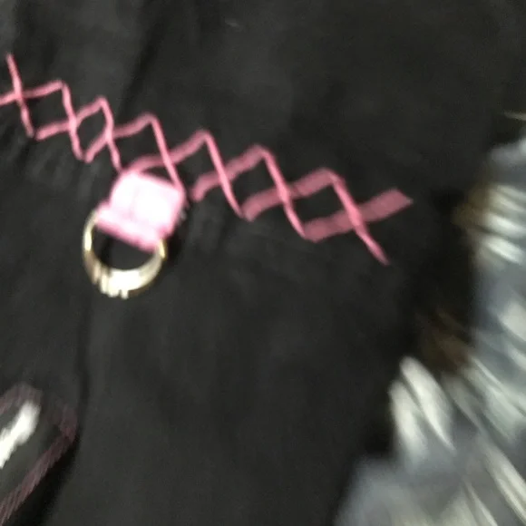 *SOLD* VINTAGE TRIPP NYC PINK CONTRAST STITCH CORSET FLARE JEANS - Picture 5 of 9